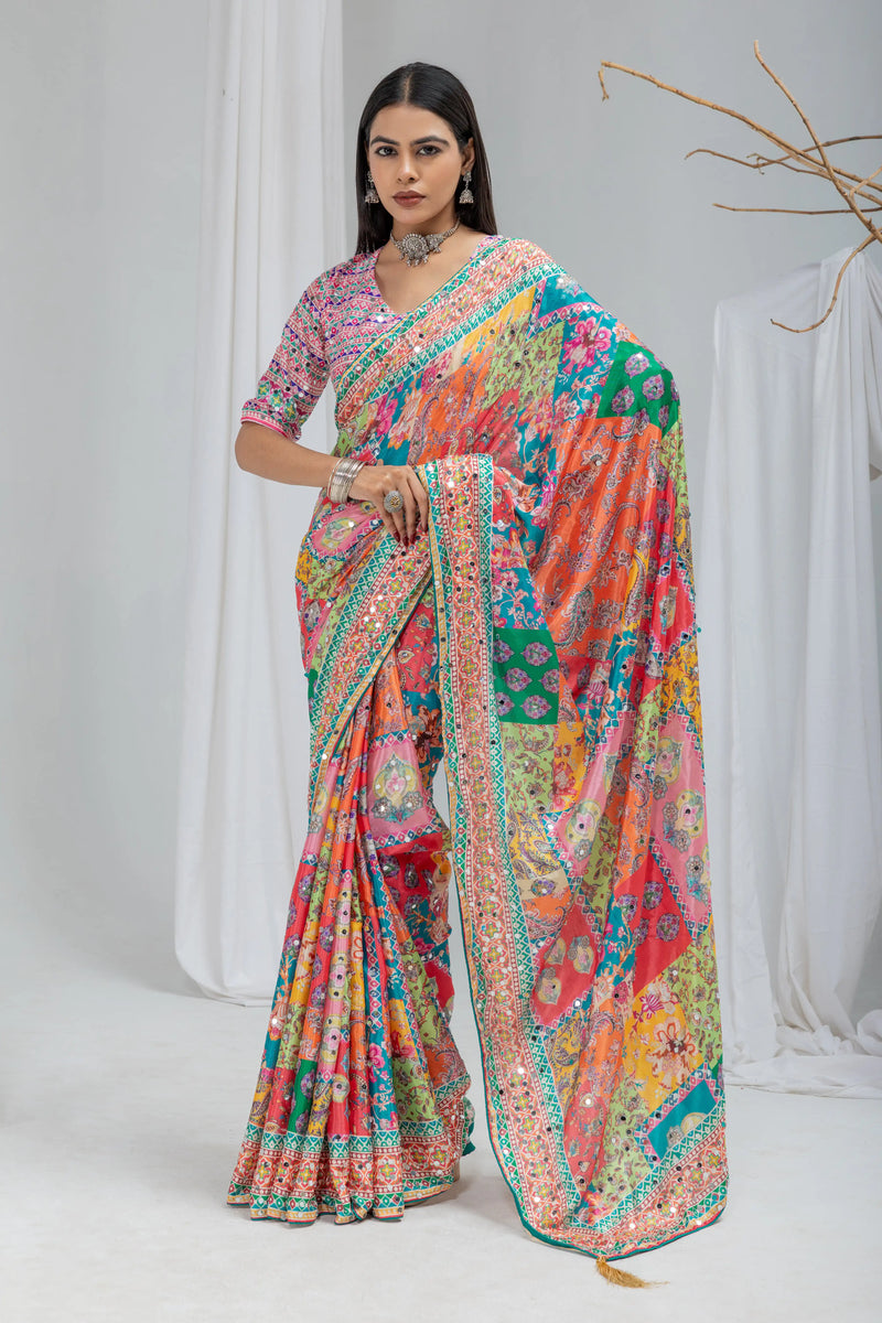 Kalakriti Mosaic Silk Saree