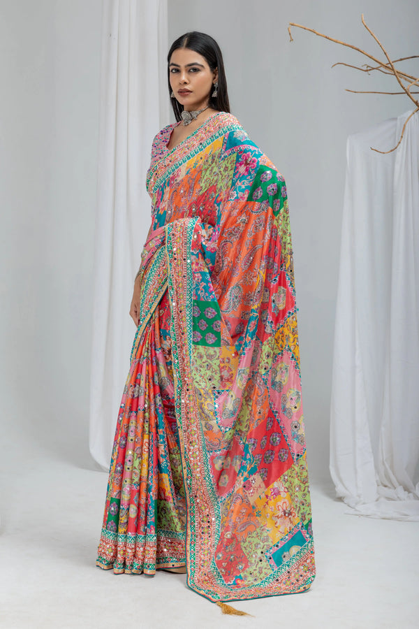 Kalakriti Mosaic Silk Saree