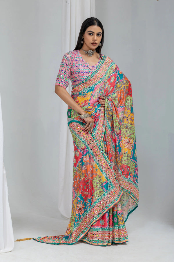 Kalakriti Mosaic Silk Saree
