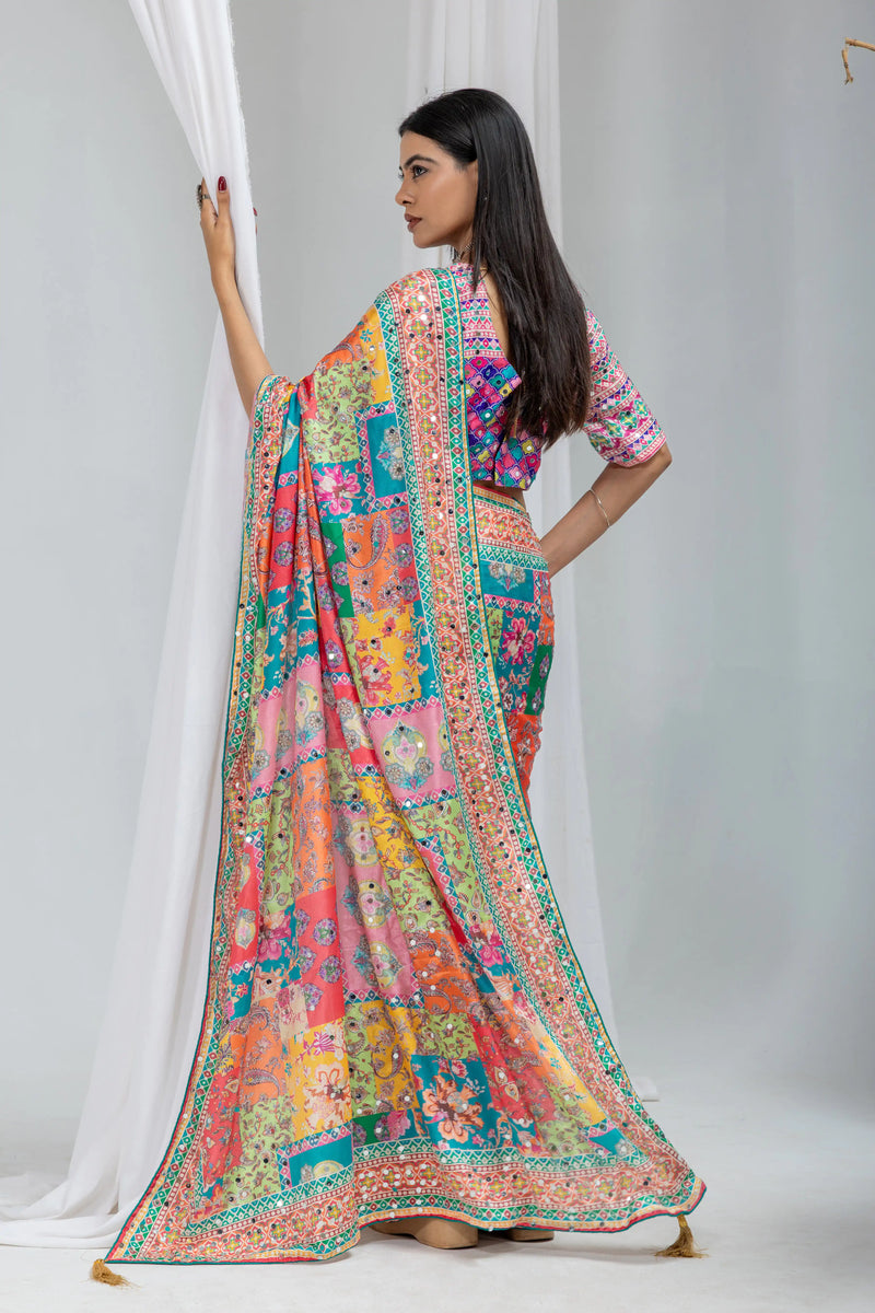 Kalakriti Mosaic Silk Saree