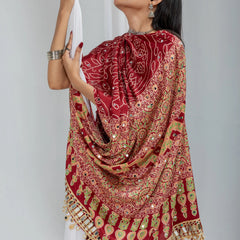 Royal bandhani mirror work saree