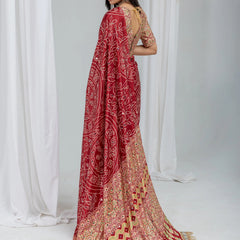 Royal bandhani mirror work saree