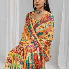 Satrangi Mirrorwork Chinon Silk  Saree