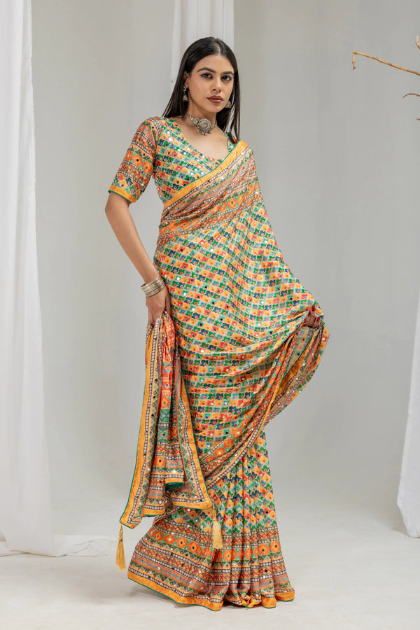 Aarini Mirrorwork Saree