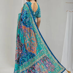Neelanjana Paisley Mirror Work Chinon Silk Saree