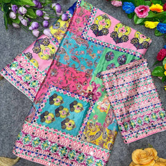 Rangmala Mirror Work Chinon Silk Saree
