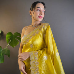 Sunehri Gul Saree - yellow