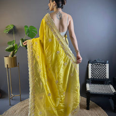Sunehri Gul Saree - yellow