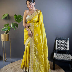 Sunehri Gul Saree - yellow
