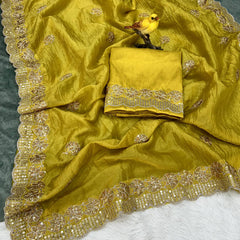 Sunehri Gul Saree - yellow