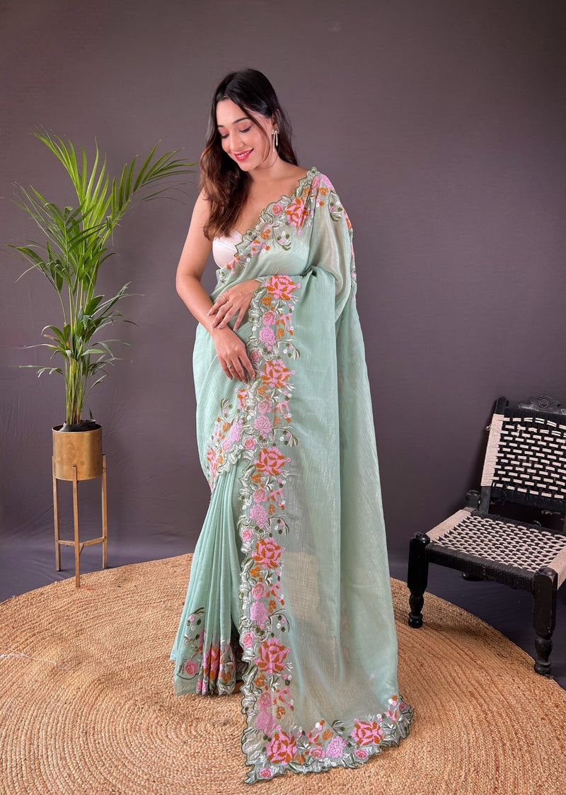 Phool Bagh Saree - Blue