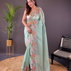 Phool Bagh Saree - Blue