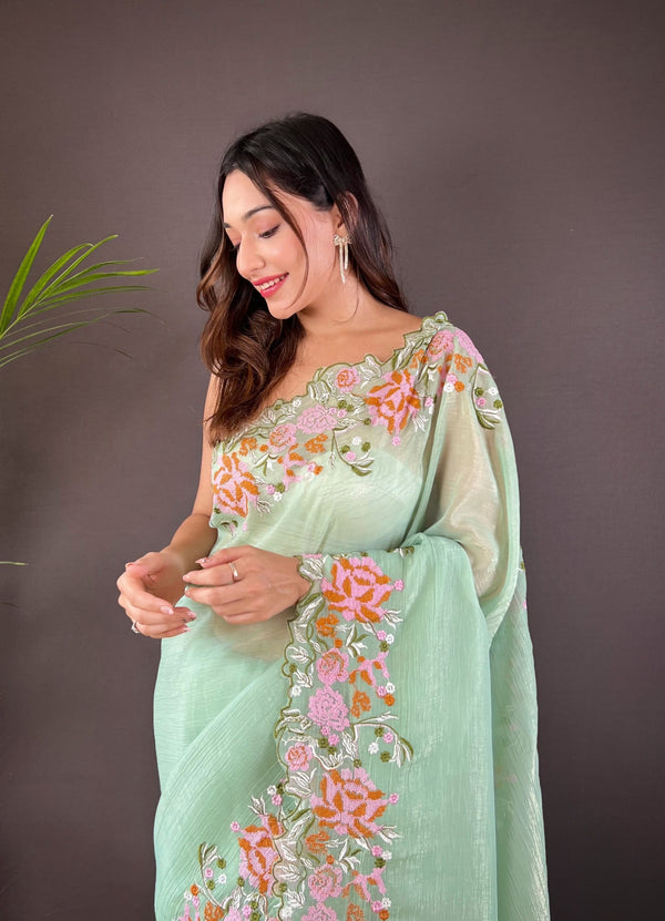 Phool Bagh Saree - Blue