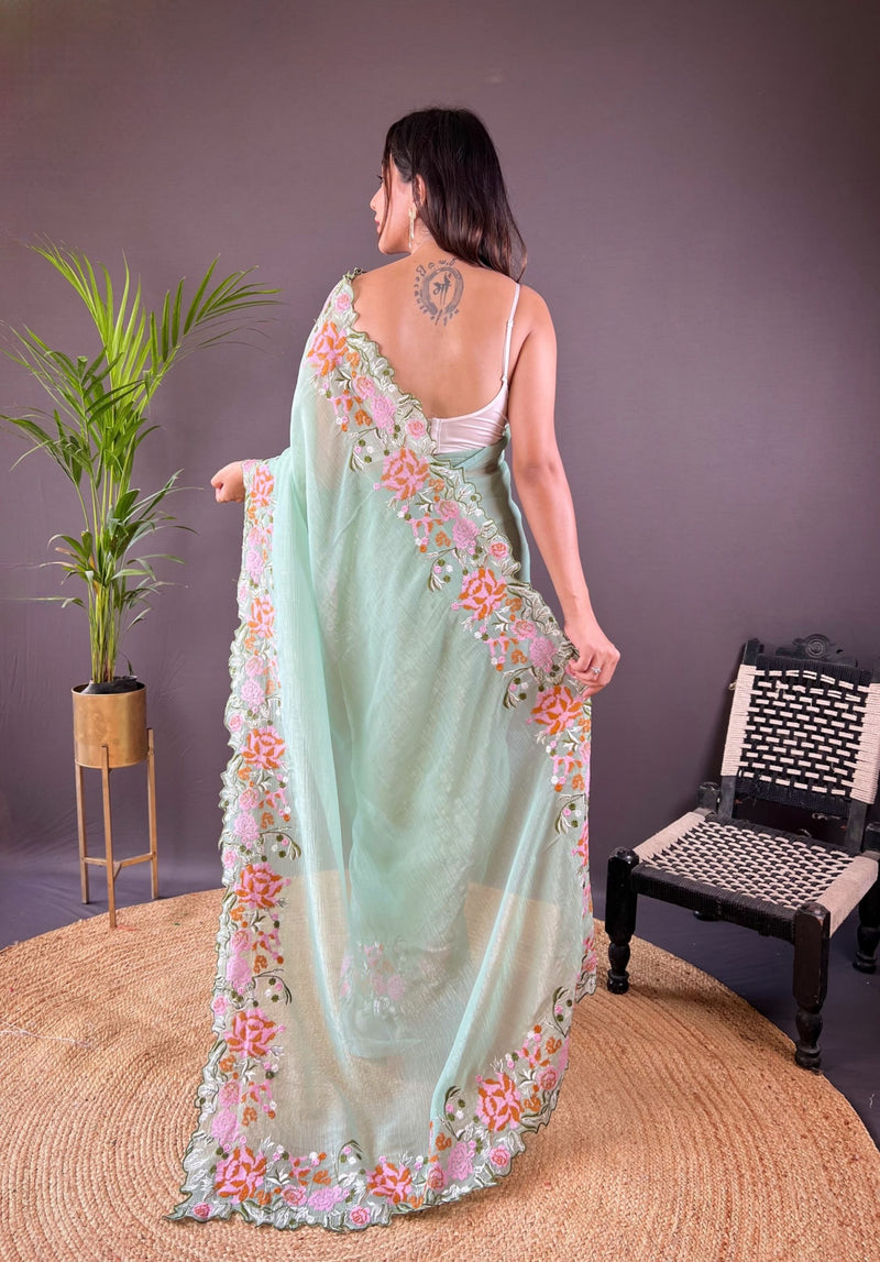 Phool Bagh Saree - Blue